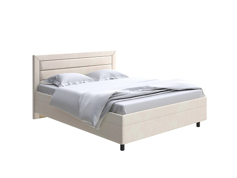 Кровать с мягким изголовьем Next Life 2 - Cтильная модель в стиле минимализм с горизонтальными строчками