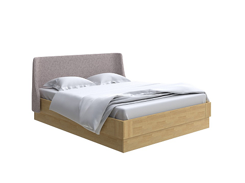 Коричневая кровать Lagom Side Wood с подъемным механизмом - Кровать со встроенным ПМ механизмом. 