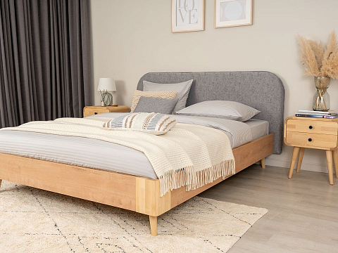 Двуспальная кровать Lagom Plane Chips - Оригинальная кровать без встроенного основания из ЛДСП с мягкими элементами.