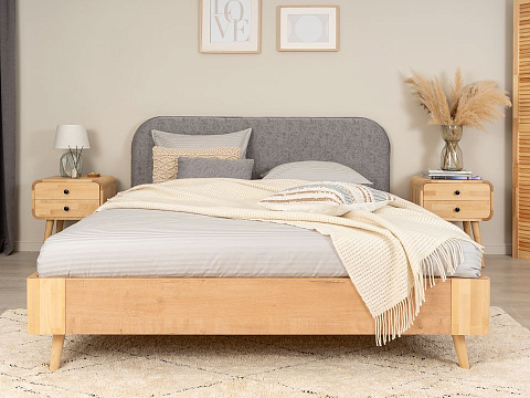 Кровать с мягким изголовьем Lagom Plane Chips - Оригинальная кровать без встроенного основания из ЛДСП с мягкими элементами.