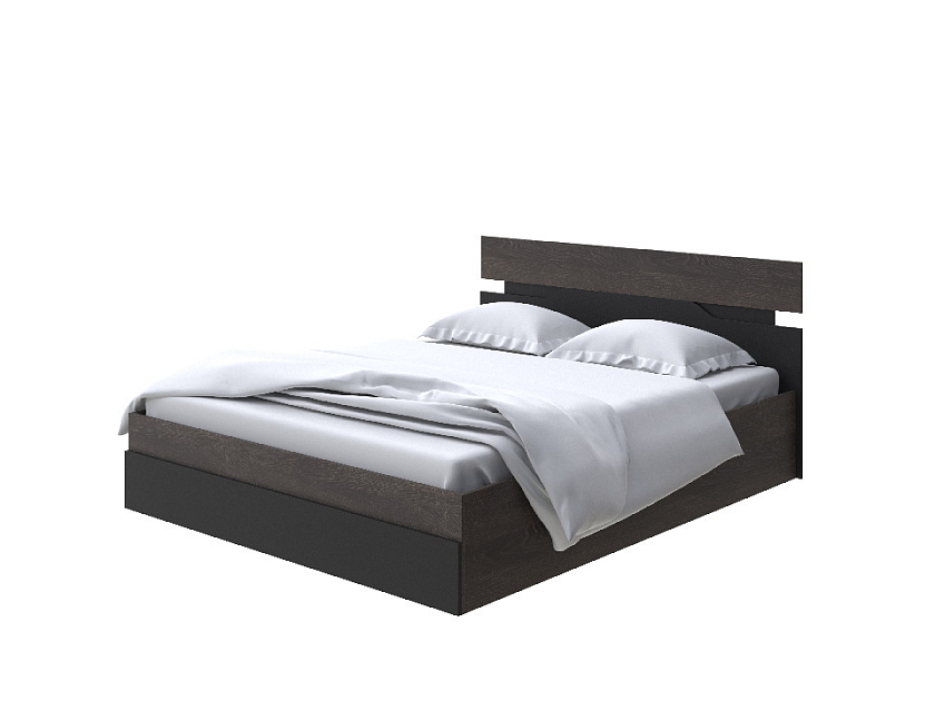 Кровать Milton с подъемным механизмом 160x200 ЛДСП Дуб Кантербери/Черный - Современная кровать с подъемным механизмом.