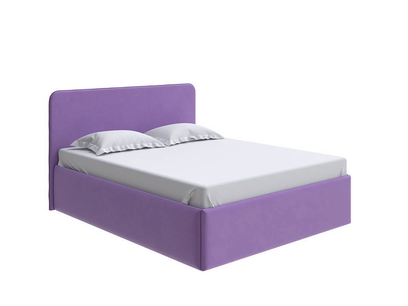 Кровать Mia с подъемным механизмом 160x200 Ткань: Велюр Forest 741 Светло-фиолетовый - Стильная кровать с подъемным механизмом