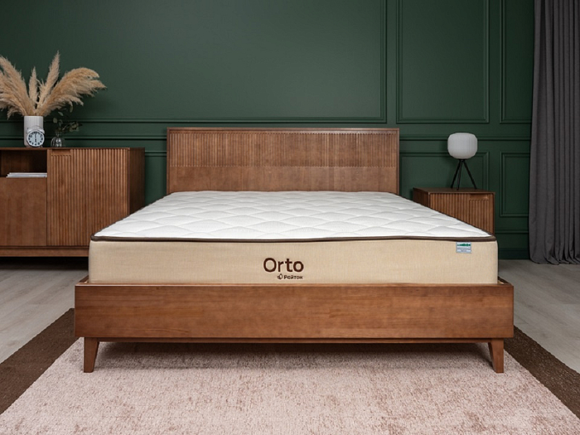 Кровать Tempo 120x200 Массив (сосна) Масло-воск Антик - Кровать из массива с вертикальной фрезеровкой и декоративным обрамлением изголовья