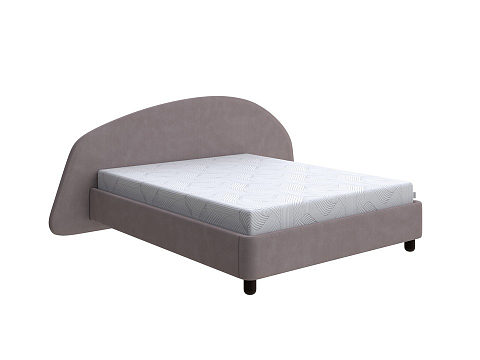 Бежевая кровать Sten Bro Right - Мягкая кровать с округлым изголовьем на правую сторону