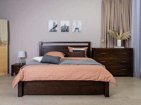 Кровать 120х200 Fiord - Кровать из массива с декоративной резкой в изголовье.