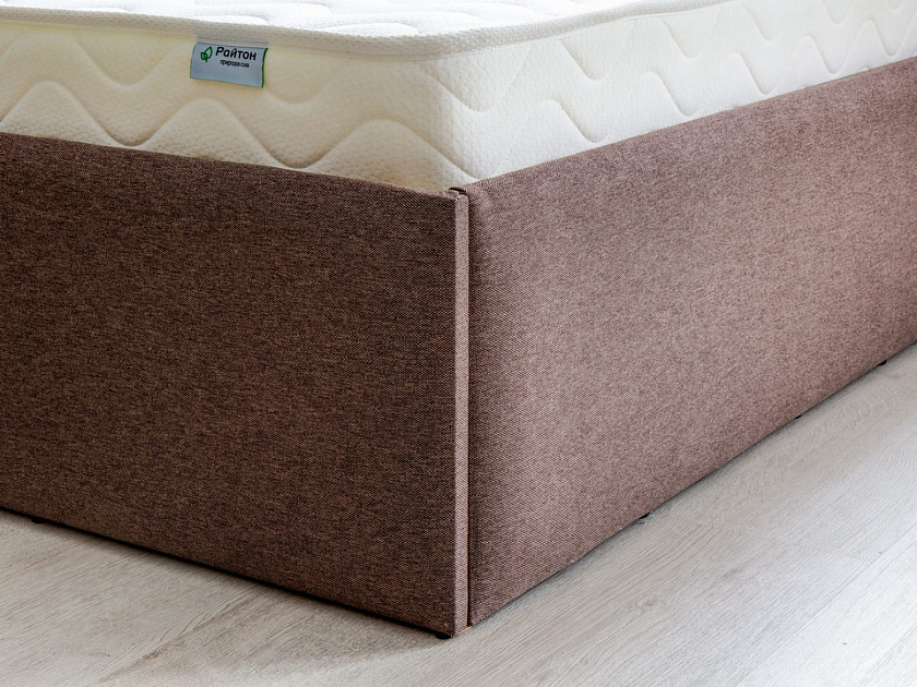 Кровать Forsa 140x200 Ткань: Велюр Casa Кофейный - Универсальная кровать с мягким изголовьем, выполненным из рогожки.