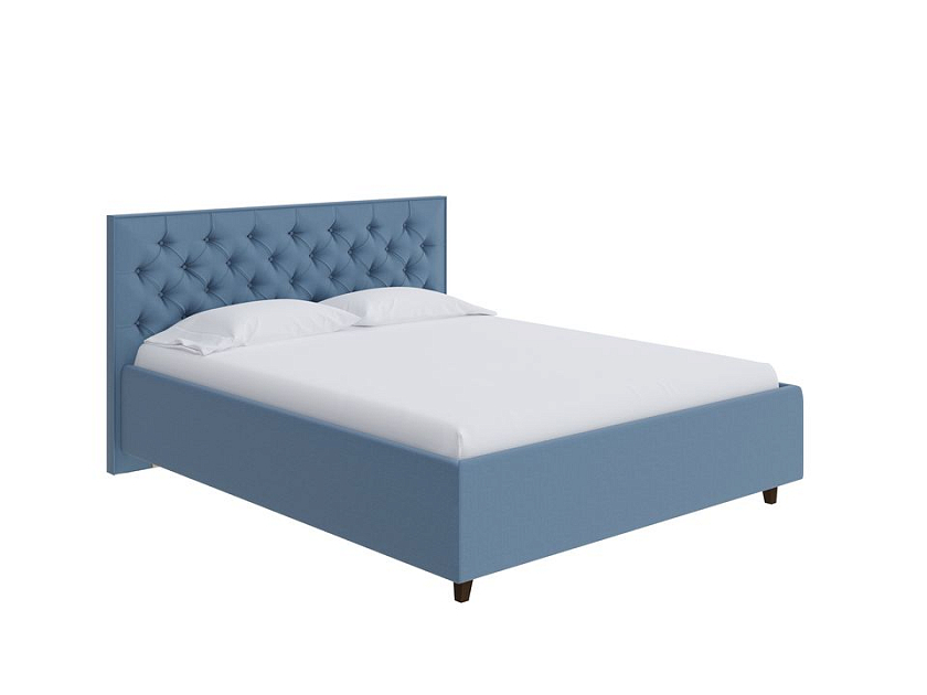 Кровать Teona 80x200 Ткань: Велюр Casa Сахарный - Кровать с высоким изголовьем, украшенным благородной каретной пиковкой.