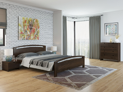 Кровать в стиле минимализм Веста 1-R - Стильная кровать из массива