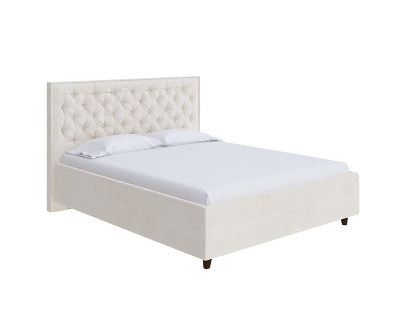 Кровать Teona Grand 80x190 Ткань: Рогожка Тетра Брауни - Кровать с увеличенным изголовьем, украшенным благородной каретной пиковкой.