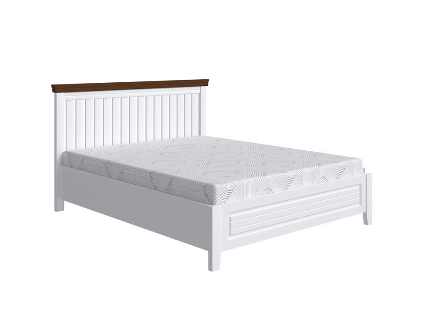 Кровать Olivia 120x200 Массив (сосна) Белая эмаль - Кровать из массива с контрастной декоративной планкой.